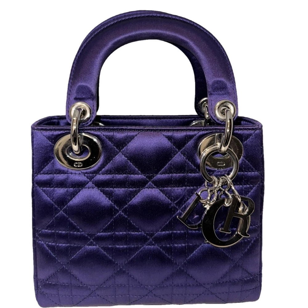 Lady Dior Christian Dior purple satin bag 🦄 🦄